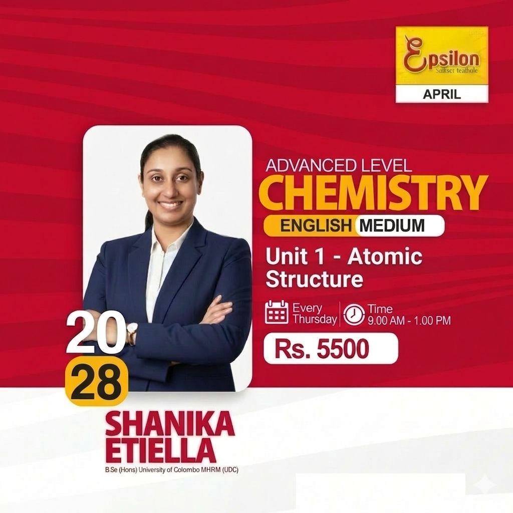 2028 A/L | Chemistry (English) - [May - 2026] | Epsilon Science Institute