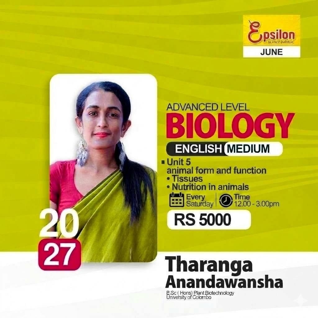 2027 A/L | Biology (English) - [June- 2026] | Epsilon Science Institute